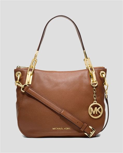 brown michael kors shoulder bag